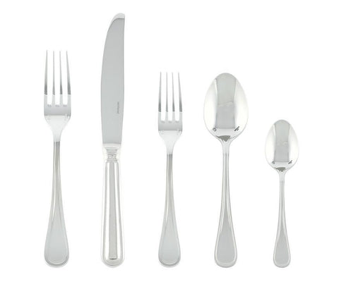 Contour Silverplated 5 Pcs Place Setting with Solid Handle Knife by Sambonet