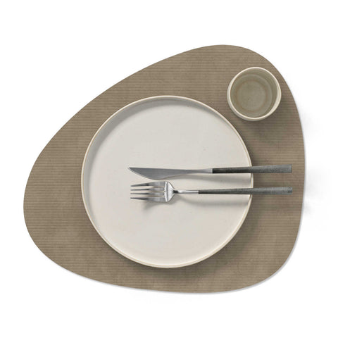 Corduroy Table Mat Curve Large Nomad Grey by Lind DNA