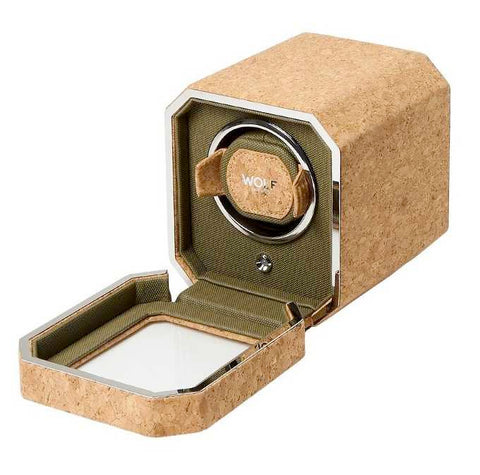 Cortica Single Watch Winder - Natural Cork by Wolf