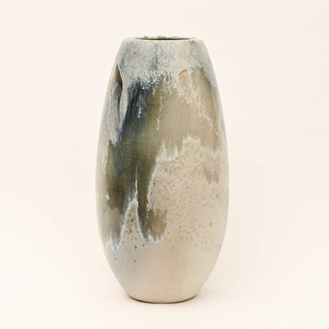 Cream/Blue Vase Medium by KH Würtz