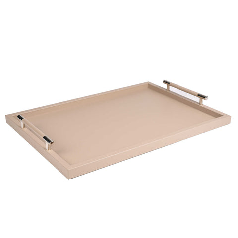 Dedalo Liverpool Large Rectangular Tray Taupe by Pinetti