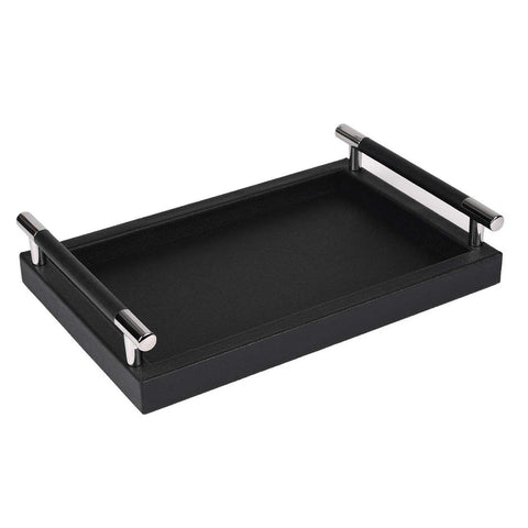 Dedalo Liverpool Small Rectangular Tray Black by Pinetti