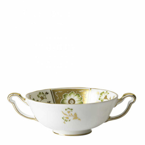 Derby Panel Green Cream Soup Cup by Royal Crown Derby