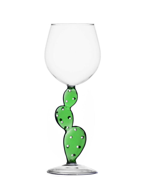 Desert Plants Stemmed Glass Cactus Green by Ichendorf
