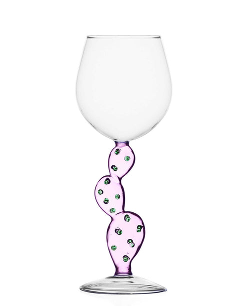 Desert Plants Stemmed Glass Cactus Pink by Ichendorf