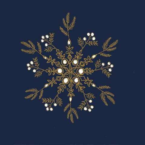 Dinner Napkin Snowflake Blue 20pc by Françoise Paviot