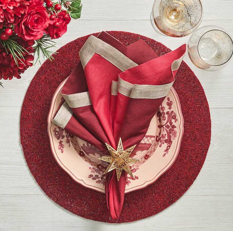 Dip Dye Napkin Red/Burgundy Set Of 4 by Kim Seybert