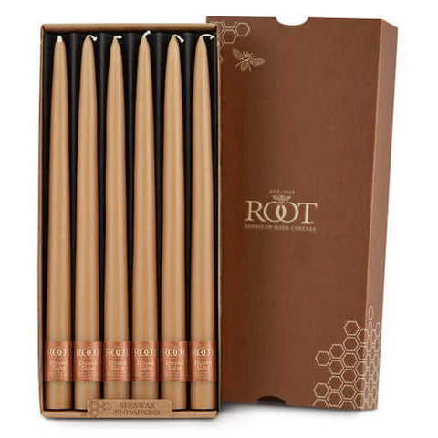 Dipped Tapers Beeswax Box Of 12 by Root