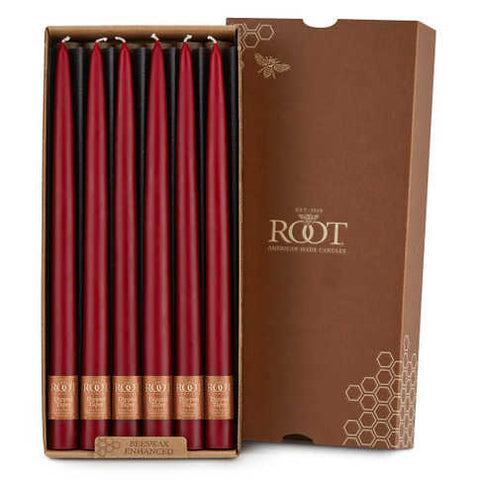 Dipped Tapers Garnet 12 In Box Of 12 by Root