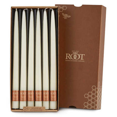 Dipped Tapers Ivory Box Of 12 by Root