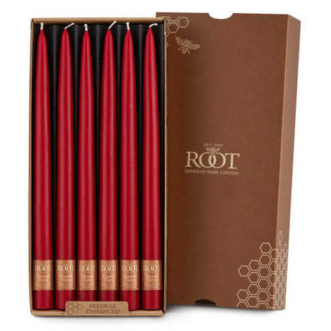 Dipped Tapers Red Box Of 12 by Root