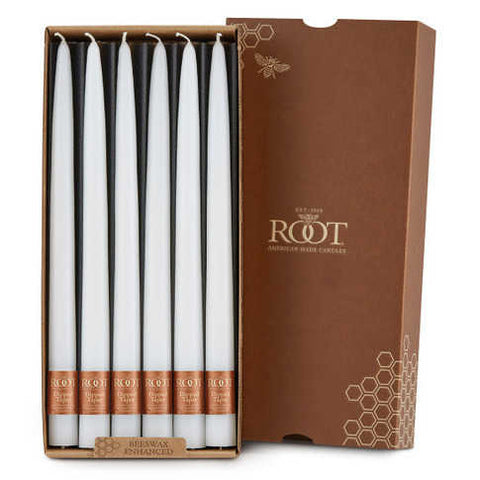 Dipped Tapers White Box Of 12 by Root