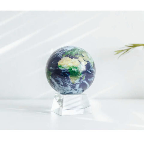 Earth with Clouds Globe 4.5in with crystal base by Mova