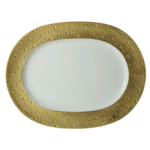 Ecume Gold  Oval Platter - 17 In. -   by Bernardaud