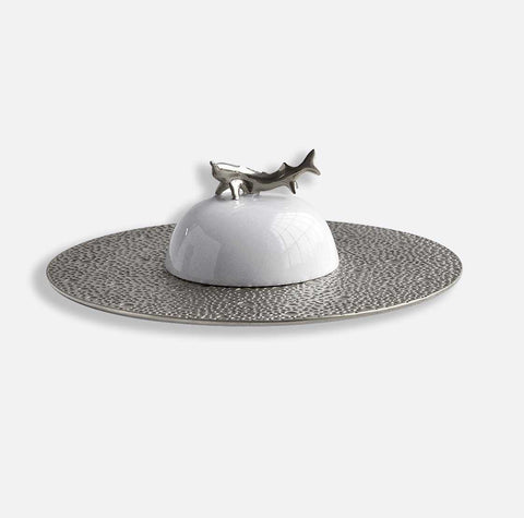 Ecume Platinum Caviar Set by Bernardaud