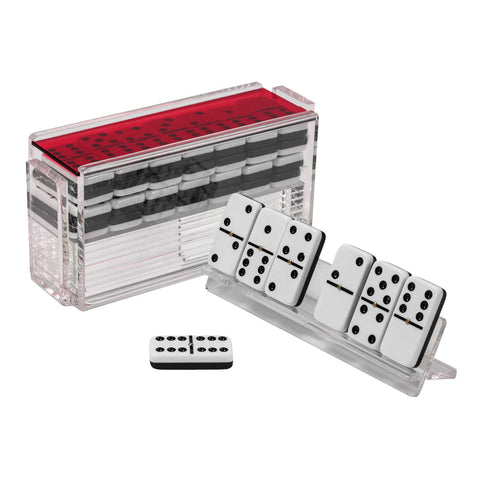 El Catire Domino Red Set With Racks by Luxe Dominoes