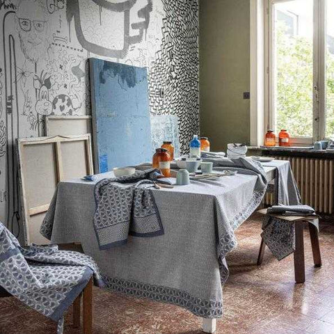 Empreintes Pois - Blue Napkin by Le Jacquard Francais