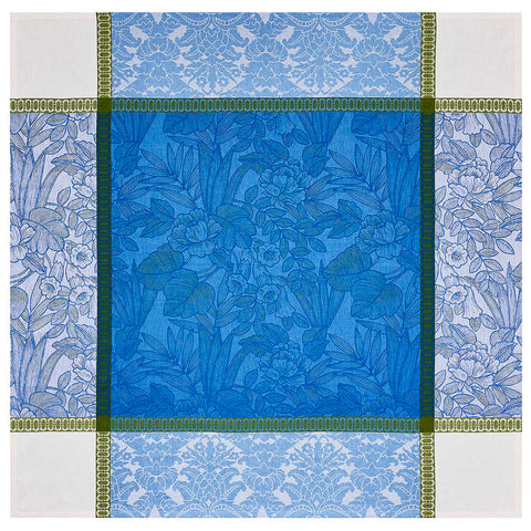Escapade Tropicale  Blue Tablecloth by Le Jacquard Francais