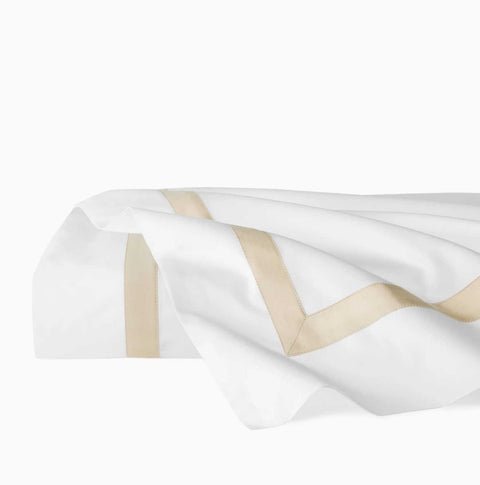 Estate White/Sand King Flat Sheet by Sferra