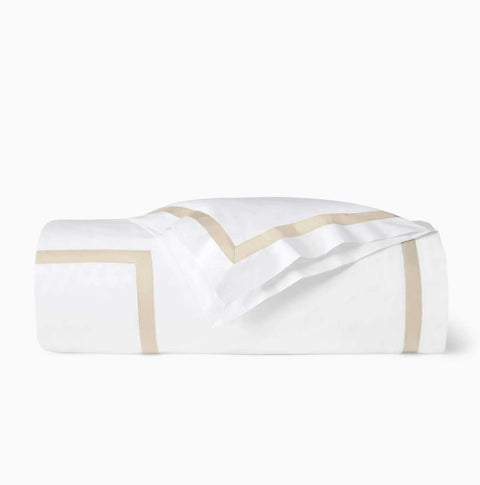 Estate White/Sand Queen Duvet Cover by Sferra
