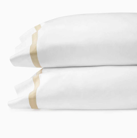 Estate White/Sand Standard Pillow Case Pair by Sferra