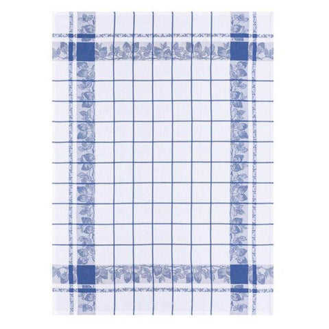 Fraises French Blue Tea Towel by Le Jacquard Francais