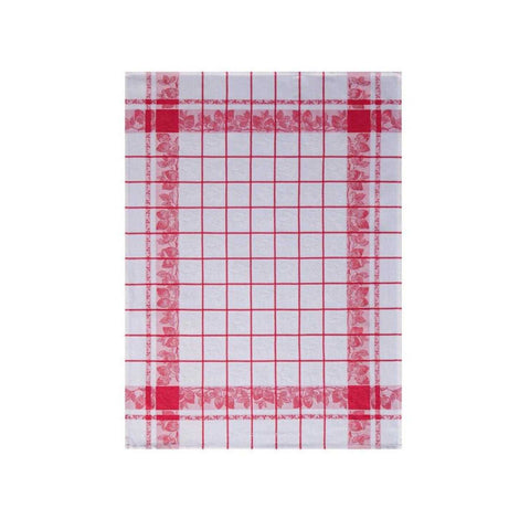 Fraises Red Tea Towel by Le Jacquard Francais