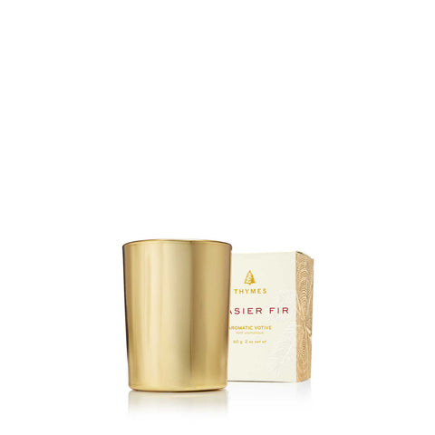 Frasier Fir Gilded Votive Candle, Gold by Thymes