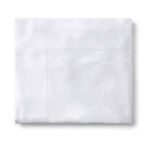 Giza 45 Jacquard White King Flat Sheet by Sferra