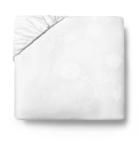 Giza 45 Jacquard White Queen Bottom Fitted by Sferra