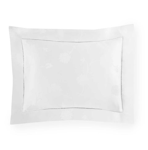 Giza 45 Jacquard White Standard Pillow sham by Sferra