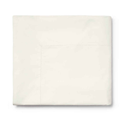 Giza 45 Percale Ivory King Flat Sheet by Sferra