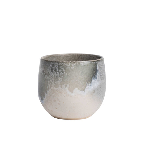 Glaze B White & Soft Blue Cup (#1) by KH Wurtz