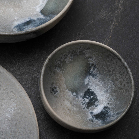 Glaze B White & Soft Blue Medium Deep Bowl (#10) by KH Wurtz