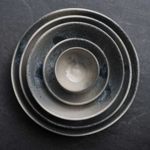 Glaze B White & Soft Blue Serving Platter (#15) by KH Wurtz