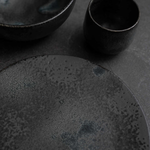 Glaze E Black Large Shallow Bowl (#13) by KH Wurtz