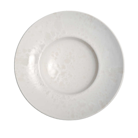Glaze I Ivory White Large Flat Out Bowl (#11) by KH Wurtz