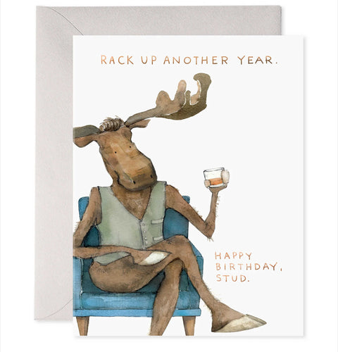 Greeting Card Harvey Moose Esq by E Frances Paper