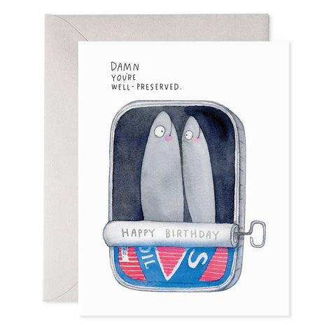Greeting Card Sardines Birthday by E Frances Paper
