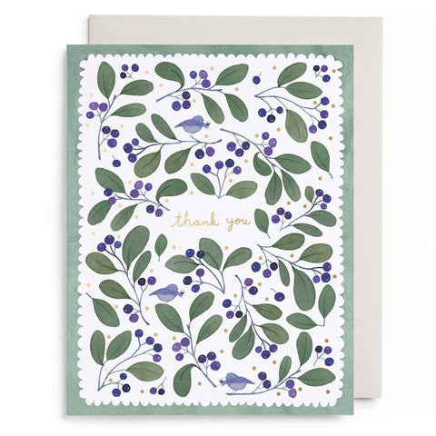 Greeting Card Thank You Blueberries by E Frances Paper
