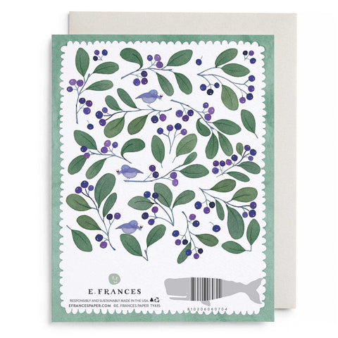 Greeting Card Thank You Blueberries by E Frances Paper