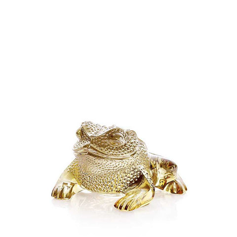 Gregoire Frog Sculpture Gold Luster by Lalique