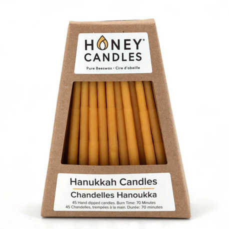 Hanukkah Pure Beeswax Hanukkah Candles - Natural 45 by Honey Candles