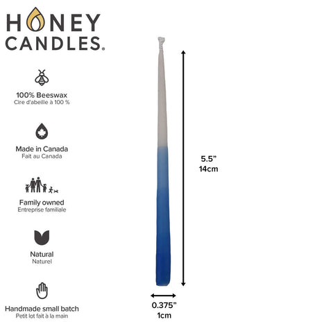 Hanukkah Pure Beeswax Hanukkah Candles - Wht/Bl 45 by Honey Candles