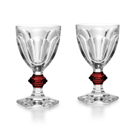 Harcourt Glass With Red Knob, Set Of 2 by Baccarat