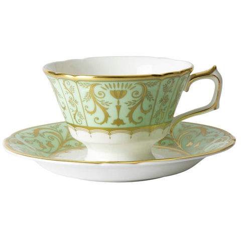 Harlequin Darley Abbey Green Tea Cup & Saucer by Royal Crown Derby