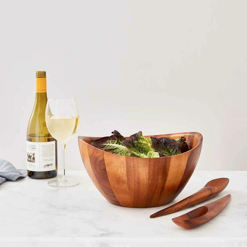 Harmony Salad Bowl with Servers by Nambe