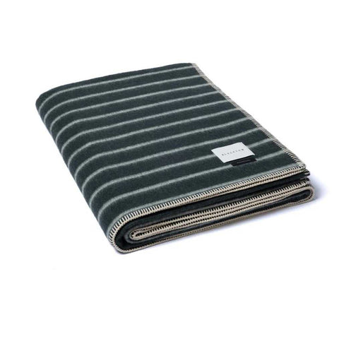 Heirloom Alpaca Lee Heirloom Blanket Darkest Spruce / Onsen Stripe by Blacksaw
