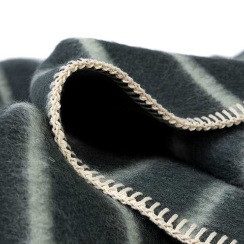 Heirloom Alpaca Lee Heirloom Blanket Darkest Spruce / Onsen Stripe by Blacksaw