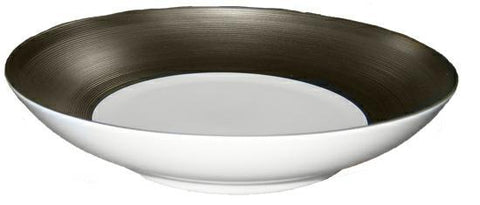 Hemisphere Platinum Full Rim Hollow Round Dish by JL Coquet